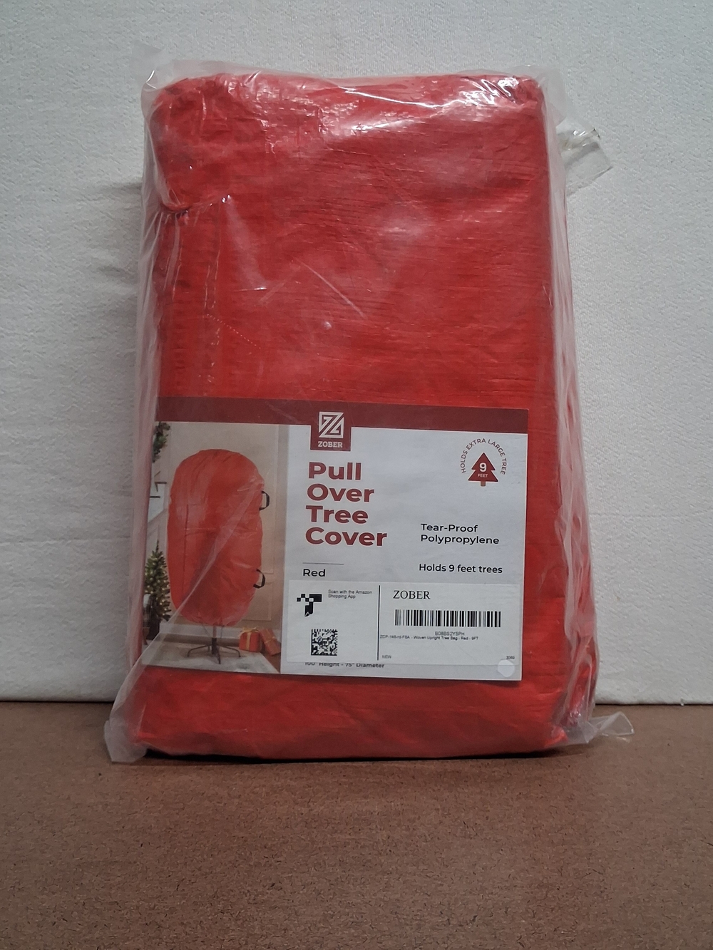 Red Pull Over Tree Cover - Tear-Proof Polypropylene - 9 feets